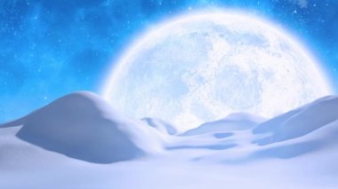 Kış manzarasına yağan kar animasyonu. Noel, kutlama ve dijital arayüz kavramı dijital olarak oluşturulmuş video.