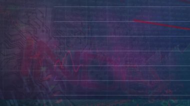 Şekiller üzerinde veri işleme animasyonu. küresel iş ve dijital arayüz kavramı dijital olarak oluşturulmuş video.