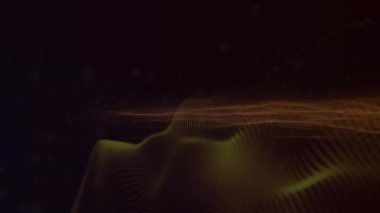 Siyah arkaplanda parlayan turuncu dalgaların animasyonu. Arkaplan, renk, hareket kavramı dijital video oluşturuldu.