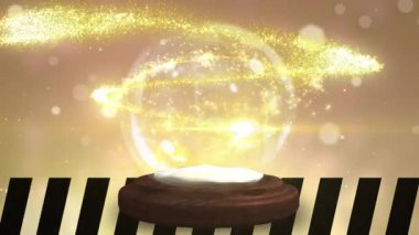   Sanat konsepti ekranda alfa kanalı ile hareket eden bir ışıltıdır. Resim ayrıca altın arkaplanda yüzen parçacıkların animasyonuna sahiptir.