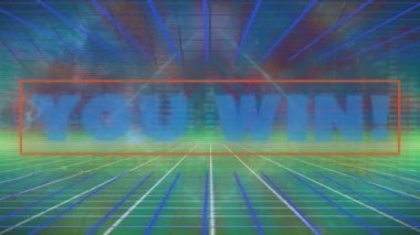 Sendeki animasyon, ızgara ağı üzerinden kusursuz desenli neon şekillere karşı metin afişi kazandı. Video oyunu arayüzü teknolojisi kavramı