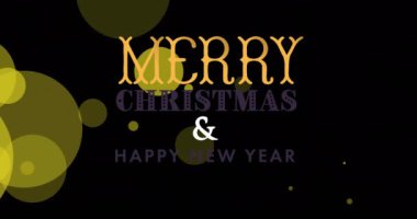 Noelin animasyonları noktalar üzerine yazılır. Noel, kutlama ve dijital arayüz kavramı dijital olarak oluşturulmuş video.