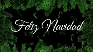 Felix Navidad 'ın animasyonu Noel süslemeleriyle ilgili. Noel, kutlama ve dijital arayüz kavramı dijital olarak oluşturulmuş video.