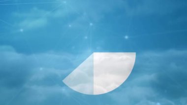 Bulutların bağlantı ağı üzerindeki animasyonu. Küresel iş ve dijital arayüz kavramı dijital olarak oluşturulmuş video.