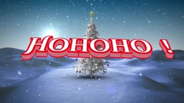 Hohoho 'nun kış gecelerinde yılbaşı ağacıyla yaptığı animasyon. Noel, kış, gelenek ve kutlama konsepti dijital olarak oluşturuldu.