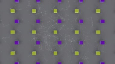 Küplerin gri arkaplandaki bağlantılarla animasyonu. Hareket, soyutlama ve ateş kavramı dijital olarak oluşturulmuş video.