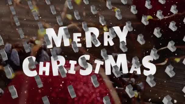 비디오는 배경에 배경에 떨어지면서 일련의 추상적 형성되는 줍니다 크리스마스 텍스트가 — 비디오