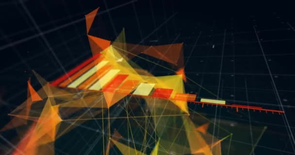 Animação Rede Conexões Sobre Processamento Dados Fundo Preto Conceito Global — Vídeo de Stock