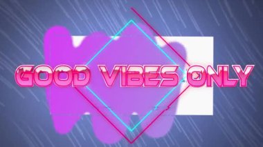 İyi titreşimlerin animasyonu sadece mavi arkaplandaki şekiller ve çizgiler üzerinden yazılır. Sosyal medya ve dijital arayüz konsepti dijital olarak oluşturulmuş video