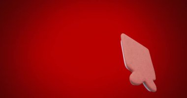 Kırmızı arka planda fotokopi alanı olan zencefilli kurabiye hediyesi animasyonu. Noel, şenlik, gelenek ve kutlama konsepti dijital olarak oluşturuldu.