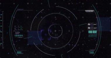 Dna iplikçiklerinin üzerinde mikroskop taraması. Küresel bilim ve dijital arayüz kavramı dijital olarak oluşturulmuş video.