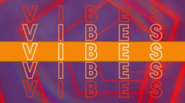 Renkli arkaplan üzerindeki titreşimlerin animasyonu. Küresel veri işleme ve bağlantılar konsepti dijital olarak oluşturulmuş video.