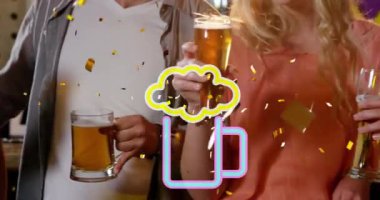 Röntgen taraması yapılan kadın doktorların istatistik ve veri işleme 3animasyonları. Küresel tıp, sağlık ve veri işleme kavramı dijital olarak oluşturulmuş video.