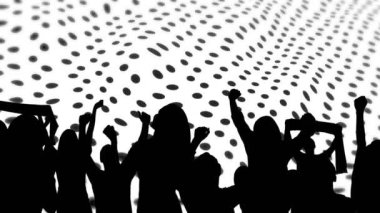 Beyaz arka planda insan siluetleri ve lekelerin canlandırılması. Soyut arkaplan, şablon ve hareket kavramı dijital olarak oluşturuldu.