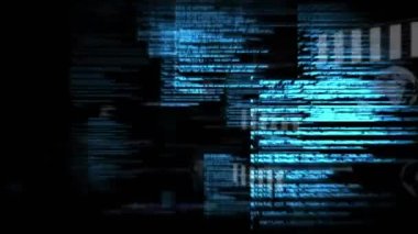 Programlama dilinin üzerinde çoklu grafiklerin ve kürelerin animasyonu. Dijital olarak üretilmiş, hologram, küreselleşme, rapor, finans, kodlama, makine öğrenme ve teknoloji kavramı.