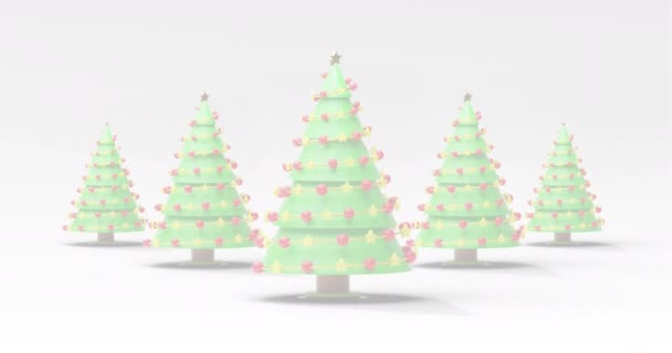 Animation Christmas Greetings Text Christmas Trees Christmas Festivity Celebration Tradition — Stock Video