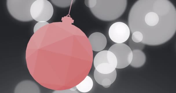 Siyah Arka Planda Beyaz Noktalar Üzerine Pembe Bir Noelin Animasyonu — Stok video