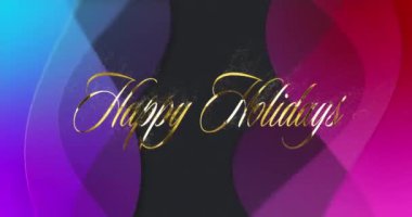 Yılbaşı kutlamalarının animasyonu, mor ve pembe ışıklarla yazılmış mesajlar. Noel, şenlik, kutlama ve gelenek konsepti dijital olarak oluşturuldu.