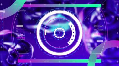 Kapsam taraması ve veri işleme animasyonu. Küresel hesaplama, dijital arayüz ve veri işleme kavramı dijital olarak oluşturulmuş video.