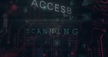 Çoklu metin animasyonu, ikili kodlar, alfabeler, sembol, sayı ve bağlı simgeler. Dijital olarak oluşturulmuş, hologram, güvenlik, parola, koruma, kodlama, makine öğrenme, teknoloji kavramı.