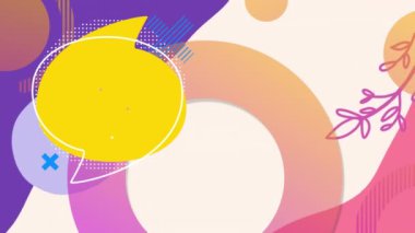 Mavi arka planda hareket eden şekillerin animasyonu. Soyut arkaplan, şablon ve hareket kavramı dijital olarak oluşturuldu.