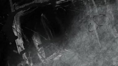 Karanlık arka planda hareket eden çizik ve çatlakların animasyonu. Arkaplan, ışıklar ve hareket konsepti dijital video oluşturuldu.