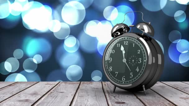 新年の午前 時までカウント ダウンの目覚まし時計デジタル アニメーション — ストック動画