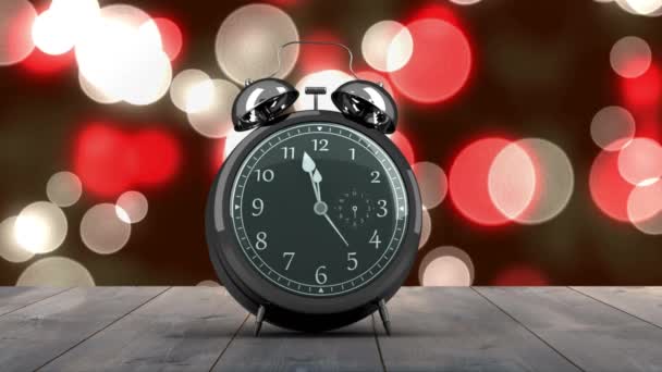 Animación Digital Despertador Cuenta Atrás Hasta Medianoche Para Nuevo Año — Vídeos de Stock
