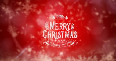 Yılbaşı animasyonu ve yeni yıl tebrikleri Noel süslemeleri üzerine mesajlar. Yeni yıl arifesi, Noel, gelenek, kutlama ve şenlik konsepti dijital olarak oluşturuldu.