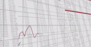 Beyaz arka planda veri işleme animasyonu. Küresel iş, finans ve dijital arayüz kavramı dijital olarak oluşturulmuş video.