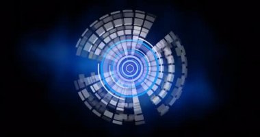 Dünya çapında tarama ve veri işleme alanlarının animasyonu. Küresel bilgisayar veri işleme ve dijital arayüz konsepti dijital olarak oluşturulmuş video.