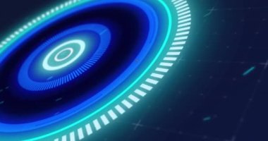 Geometrik şekilli kız güç metninin animasyonu, güneş ve parlayan daireler üzerinde dalgalar. Dijital olarak üretilmiş, hologram, aydınlatılmış, tutum, illüstrasyon, motivasyon ve teknoloji konsepti.