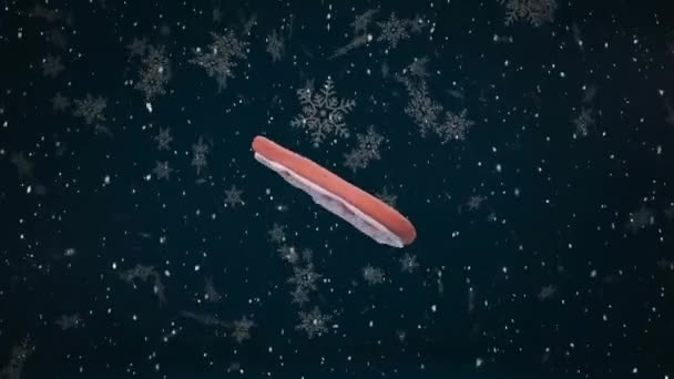 Animation Von Weihnachtsglocken Lebkuchen Über Schneefall Weihnachten Fest Tradition Und — Stockvideo