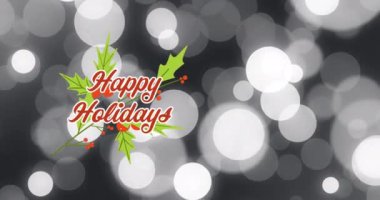 Noel tebriklerinin animasyonu Noel süslemesi üzerine yazıldı. Noel, gelenek, kutlama ve şenlik kavramı dijital olarak oluşturuldu.