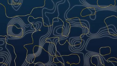 Siyah arkaplanda çizgi animasyonu. Küresel iş, sosyal medya ve dijital arayüz kavramı dijital olarak oluşturulmuş video.