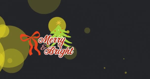 クリスマスの装飾にクリスマスの挨拶テキストのアニメーション 大晦日 クリスマス お祝いやお祭りのコンセプトデジタル生成されたビデオ — ストック動画