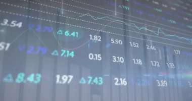 Beyaz arka planda veri işleme animasyonu. küresel iş ve dijital arayüz kavramı dijital olarak oluşturulmuş video.