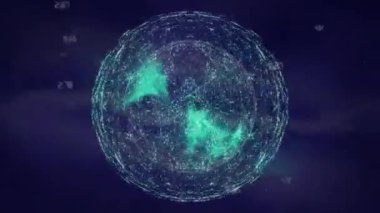 Siyah arka planda dünya üzerindeki bağlantı ağının animasyonu. küresel bağlantılar, bilgisayar ve dijital arayüz konsepti dijital olarak oluşturulmuş video.