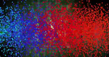 Siyah arkaplandaki ışık noktalarının üzerindeki DNA iplikçiklerinin animasyonu. Küresel bilim, teknoloji ve dijital arayüz kavramı dijital olarak oluşturulmuş video.