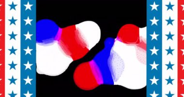 Şekiller üzerinde yıldızlar ve çizgiler ve siyah arka planda havai fişekler. Yeni yıl, parti ve kutlama konsepti dijital olarak oluşturuldu.