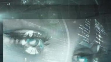 Animation of shapes over data processing. Global business and digital interface concept digitally generated video.