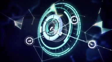 Dünya üzerindeki bağlantı ağının animasyonu. küresel iş ve dijital arayüz kavramı dijital olarak oluşturulmuş video.