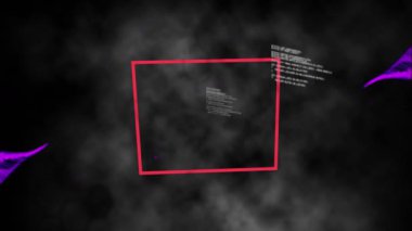 Veri işleme üzerinde hareket eden şekillerin animasyonu. Soyut arkaplan ve dijital arayüz kavramı dijital olarak oluşturulmuş video.