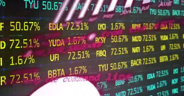 Vídeo Vários Gráficos Com Dados Mercado Ações Figuras Financeiras Finanças — Vídeo de Stock