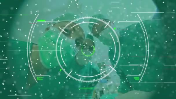 Animation Brin Adn Balayage Portée Sur Divers Médecins Concept Interface — Video