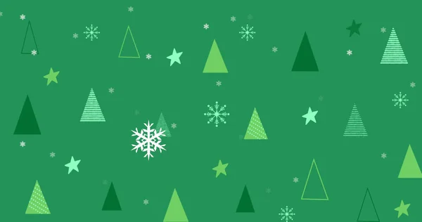 Imagem Padrão Árvore Natal Verde Com Flocos Neve Natal Inverno — Fotografia de Stock