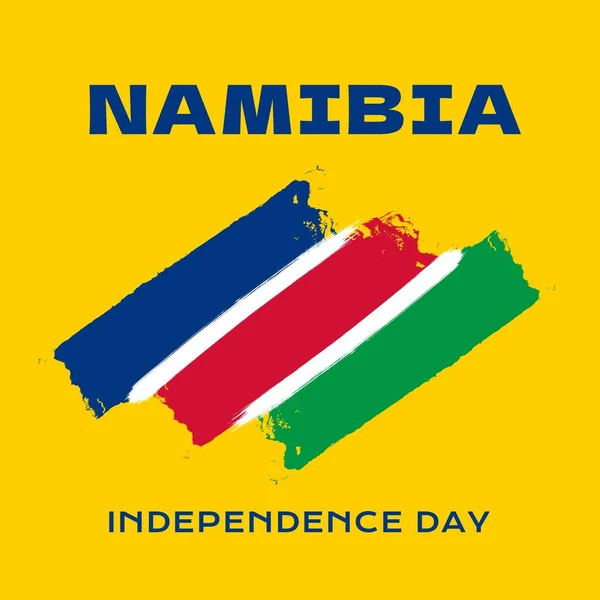 stock image Composition of namibia independence day text over blue, red, green and yellow background. Namibia independence day, patriotism and celebration concept.