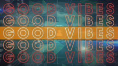 İyi titreşimli metinler üzerinden veri işleme animasyonu. Küresel iş ve dijital arayüz kavramı dijital olarak oluşturulmuş video.