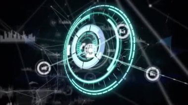 Dünya üzerindeki bağlantı ağının animasyonu. küresel iş ve dijital arayüz kavramı dijital olarak oluşturulmuş video.