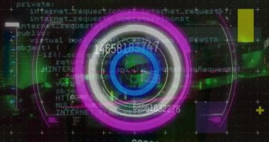 Siyah arkaplan üzerinde veri işleme animasyonu. küresel iş ve dijital arayüz kavramı dijital olarak oluşturulmuş video.